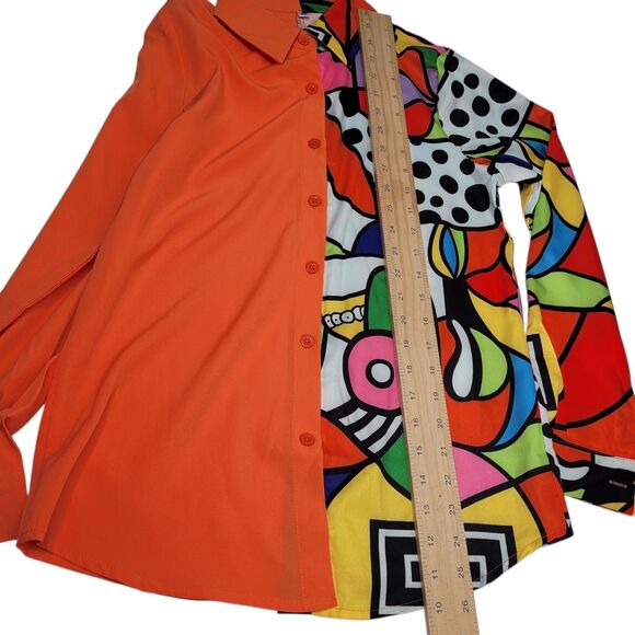 Women Floral Patchwork Print Shirt Long Sleeve Button Down Casual Blouse X-Small - Picture 9 of 9